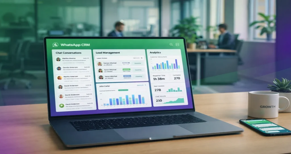 WhatsApp CRM dashboard for managing customer conversations